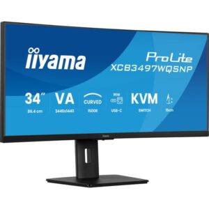 iiyama ProLite XCB3497WQSNP-B1, LED-Monitor (86.4 cm (34 Zoll), schwarz (matt), WQHD, VA, Curved, Adaptive-Sync, USB-C, USB-Hub, 120Hz Panel)