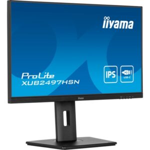 iiyama ProLite XUB2497HSN-B2, LED-Monitor (60.5 cm (23.8 Zoll), schwarz (matt), FullHD, IPS, USB-C, RJ-45, 100Hz Panel)
