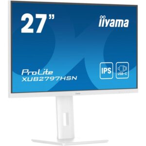 iiyama ProLite XUB2797HSN-W2, LED-Monitor (68.5 cm (27 Zoll), weiß (matt), FullHD, IPS, USB-C, RJ-45, 100Hz Panel)