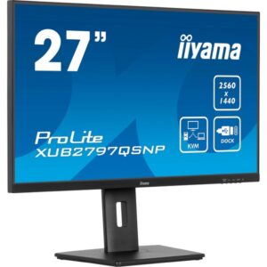 iiyama ProLite XUB2797QSNP-B1, LED-Monitor (68.5 cm (27 Zoll), schwarz (matt), WQHD, IPS, USB-C-Dock, KVM-Switch, RJ45, 100Hz Panel)